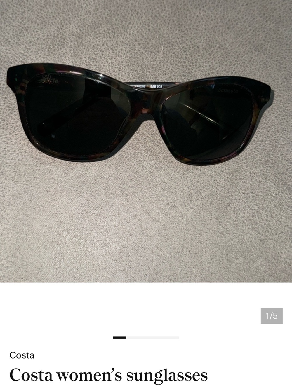 Costa Tortoiseshell Frame Sunglasses with Dark Lenses